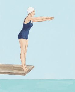 Swimmer On A Diving Board