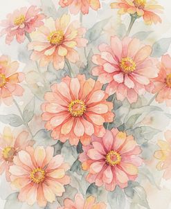 Blooming Zinnia Flowers
