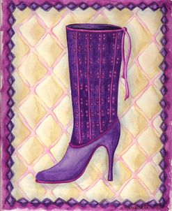 Boots Purple With Tiny Flowers