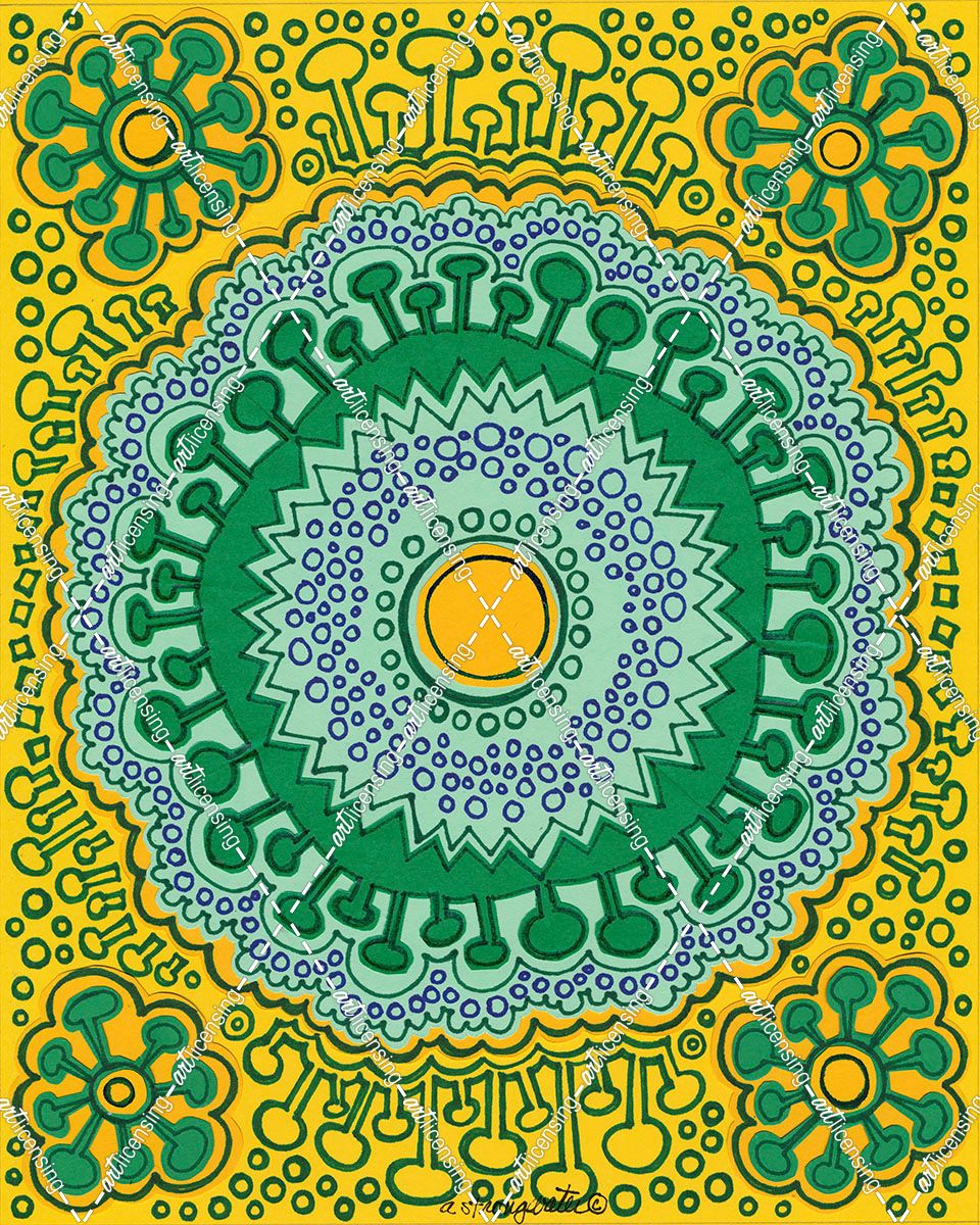 Doodle Yellow Green