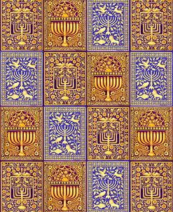 Hanukah Menorah collage verticals