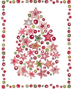 Stamped Stars Christmas Tree