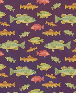 Fish Pattern Diags On Purple