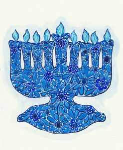 Menorah Blue w Ink