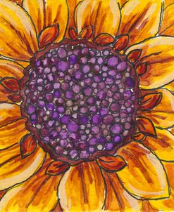 Sunflower with Purple Center