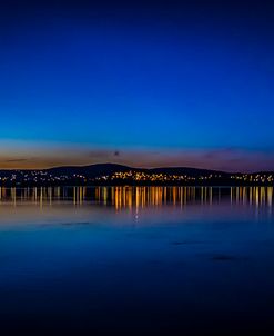 Reflections of City Lights on Water