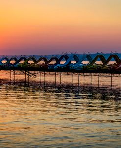 Waterbikes at Golden Sunset