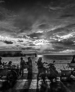 Bustling Beach Scene