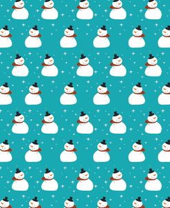 Happy Snow Man Turquoise Pattern 1