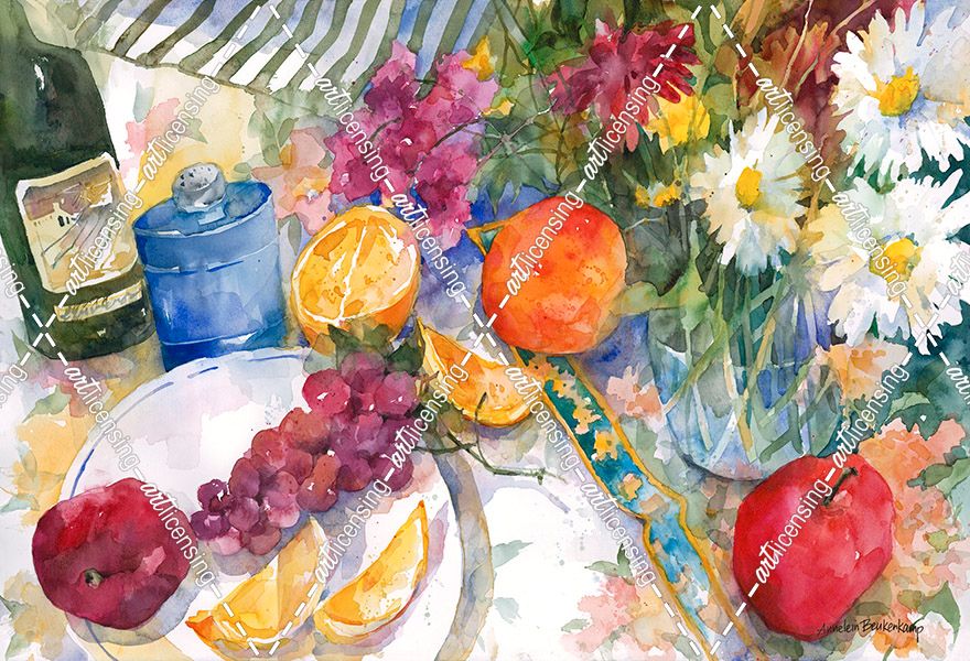 Fabric, Fruit And Flowers