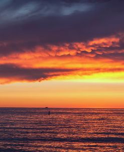 Fire In The Sky Summer Evening Seaside