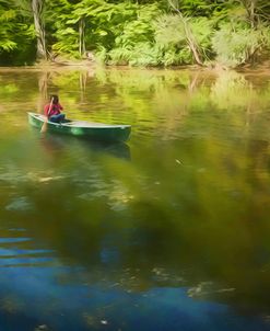 Digital Art Kayaker  In Swamp