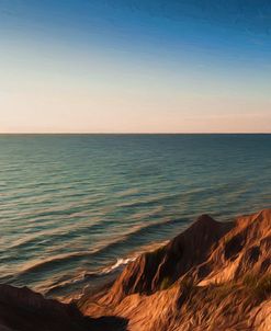 Jagged Seashore At Dusk