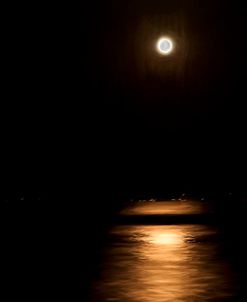 Digital Art Full Moon Over Lake