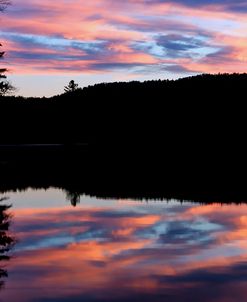 Silhouetted Landscape Pink Clouds