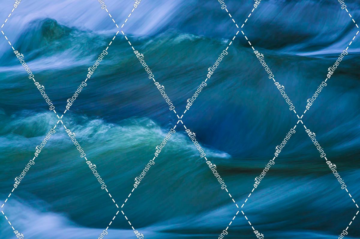 Blue Choppy Waves In Slow Motion