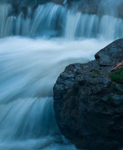 Boulder And Waterfalls