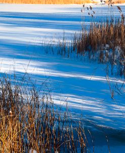 Shadows Upon Snow Covered Pond