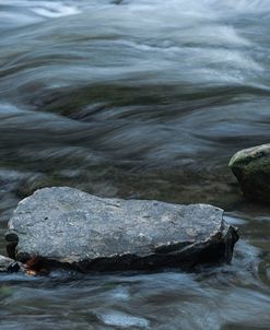 Three Rocks Along Flowing Brook