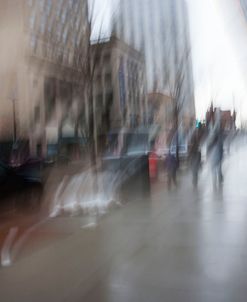 Street Shoppers In The Rain