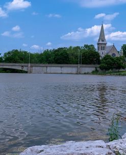 Church Steeple Along River