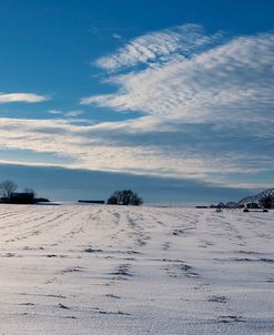 Irrigation Equipment In Snow Covered Field