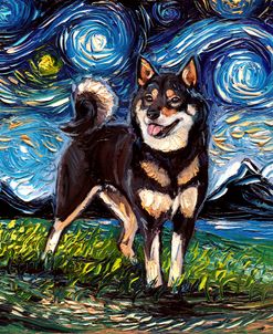 Black and Tan Shiba Inu Night