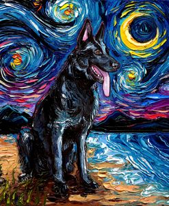 Black German Shepherd Night