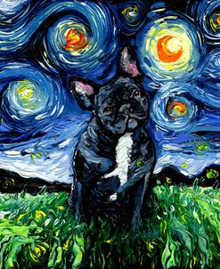 Black and White French Bulldog Night