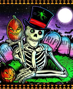 Skeleton and Pumpkin