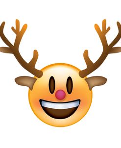 Emoji Big Smile Reindeer