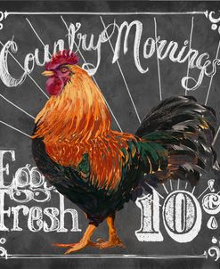 Rooster on Chalkboard I