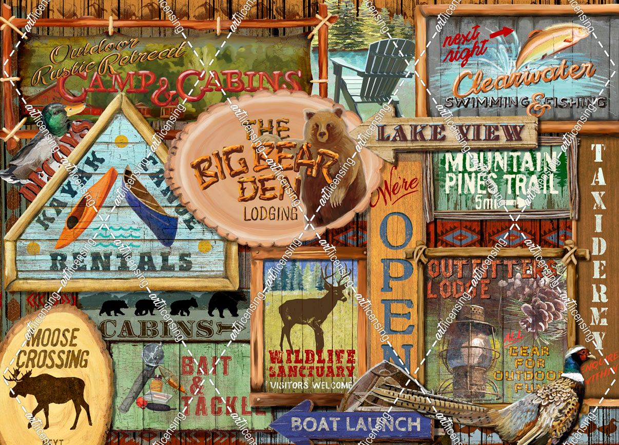 Lodge Sign Collage