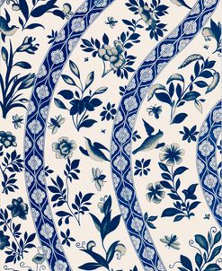 Navy Floral Sweep