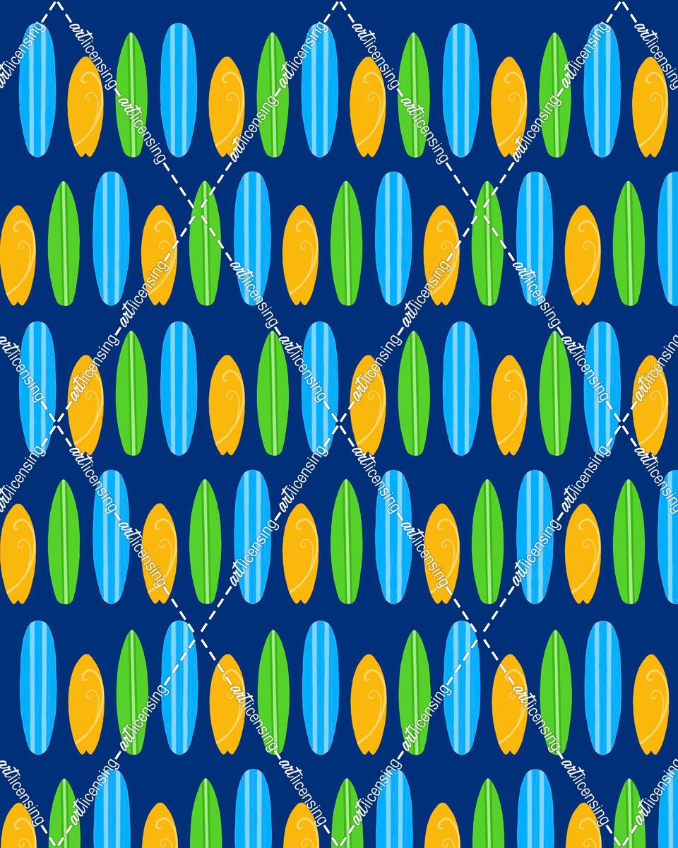 Surfboards Blue Pattern