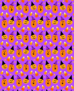 Pumpkin Hats Pattern Purple