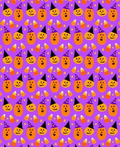 Pumpkin Hats Pattern Purple