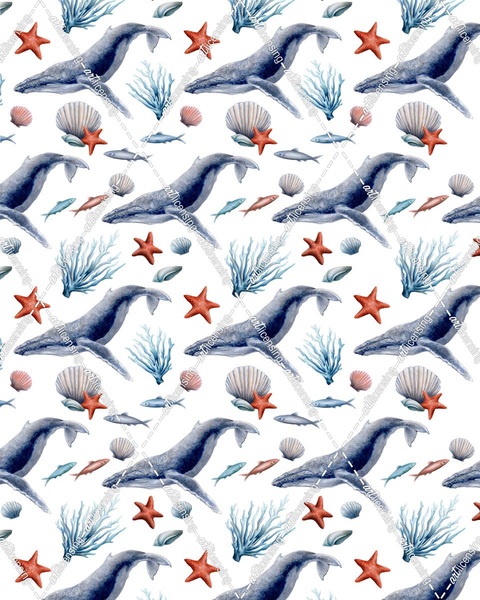 Whale Fish Pattern