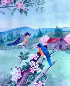 Bluebirds and Apple Blossoms