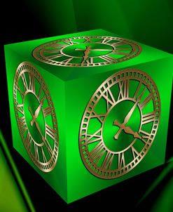 Clock on Green Cube