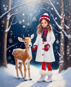 Baby Deer At Christmastime Edit