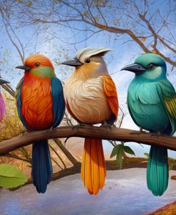 Funky Birds On A Branch Edit