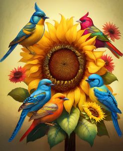 Songbirds On Sunflowers Edit