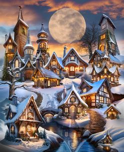 Elfin Village In The Snow