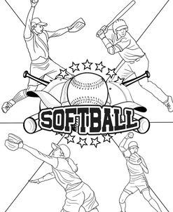 Softball Coloring