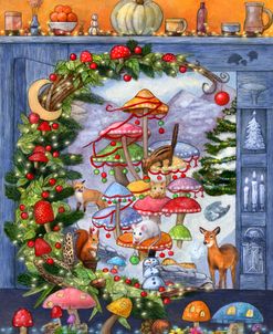Mushroom Holiday Cabinet