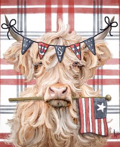 Patriotic Highland Cow