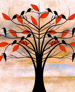 Black Birds on Tree