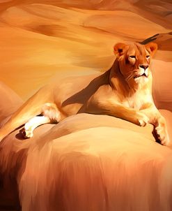 Lioness On A Rock 2