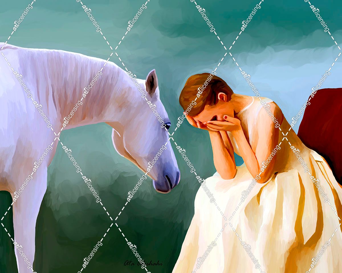 Sad Girl And Horse